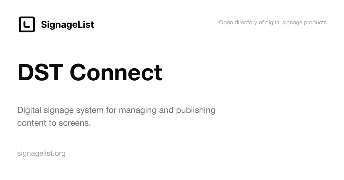 DST Connect - SignageList