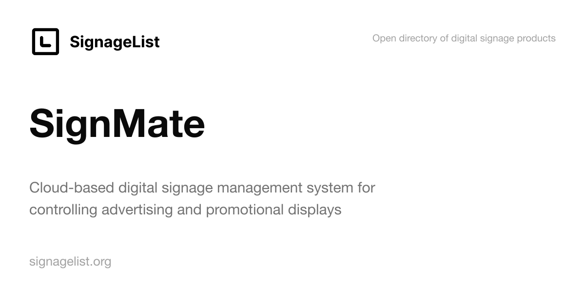 SignMate - SignageList