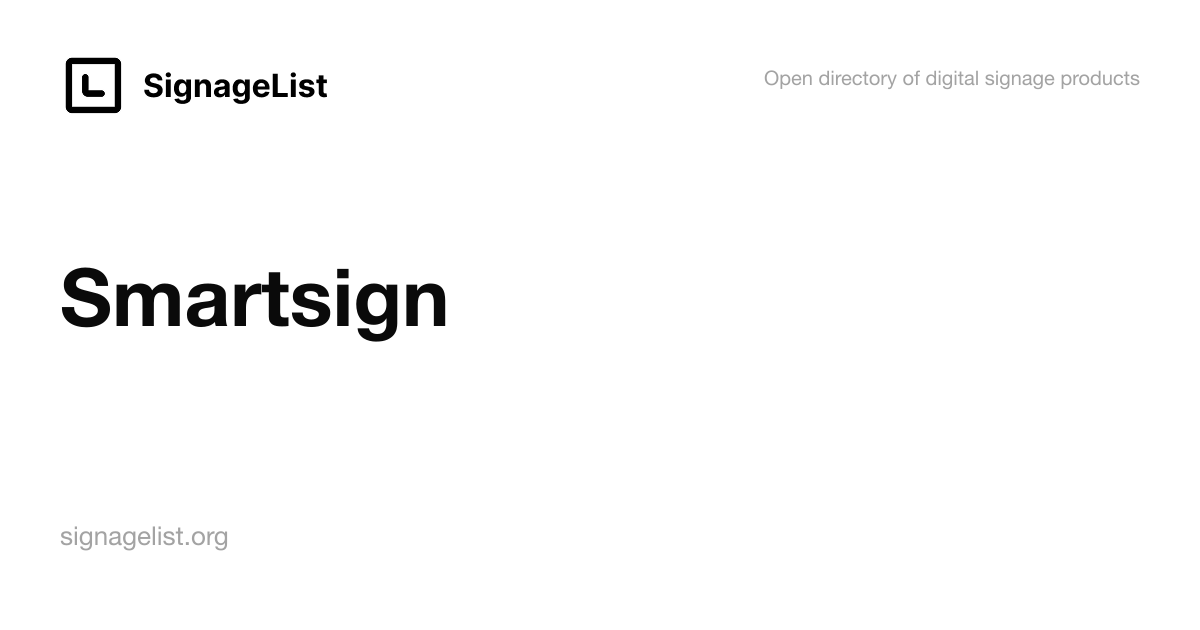 Smartsign Icon Smartsign - SignageList